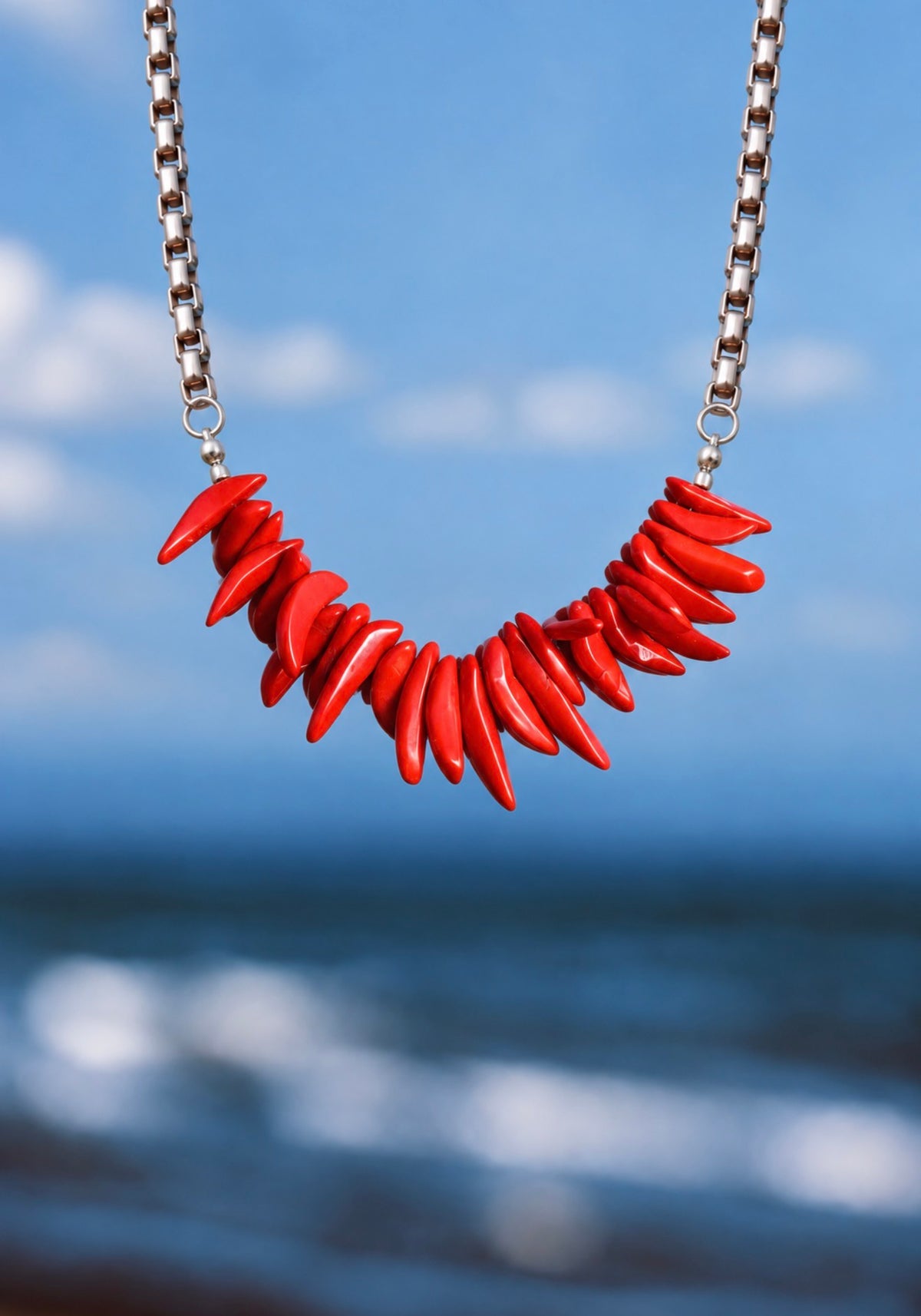 Collar Cascada de Coral.